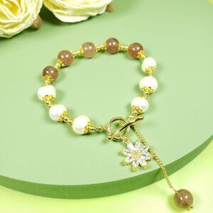 Brand New Red Crystal With Pearl Lucky Bracelet